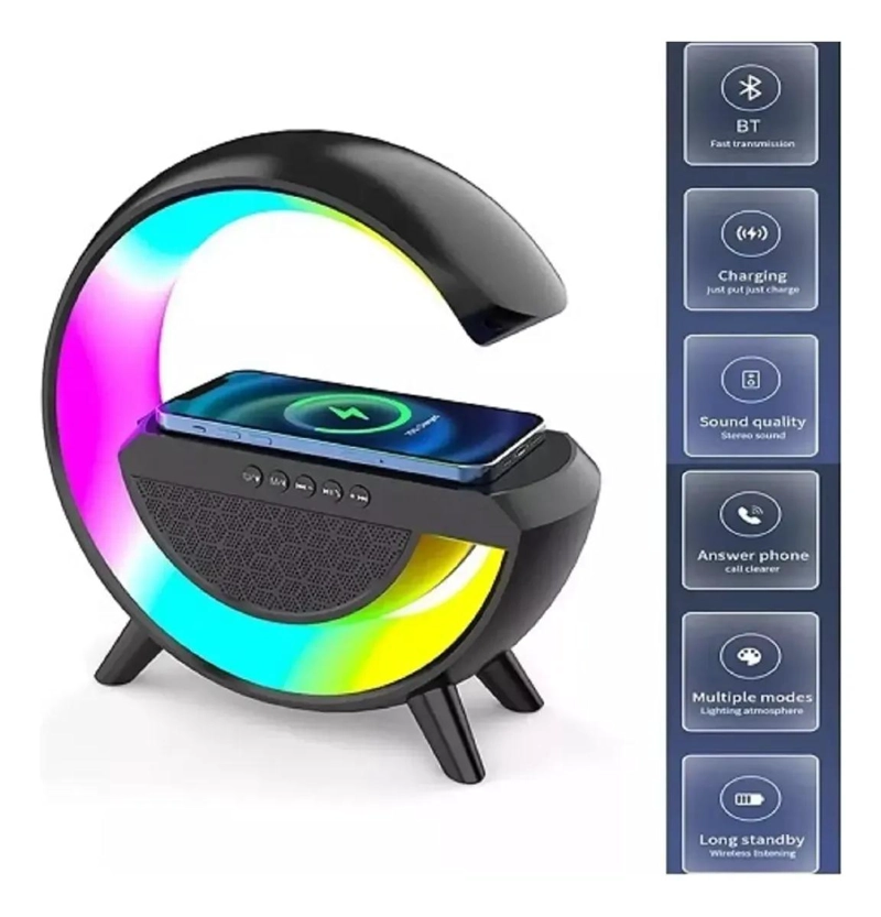 LAMPARA DE MESA BLUETOOTH CON CARGA INALAMBRICA Y LUZ LED - 4