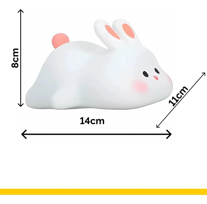 LAMPARA DE MESA TACTIL LED CONEJO BLANCO PARA NIÑOS - 2