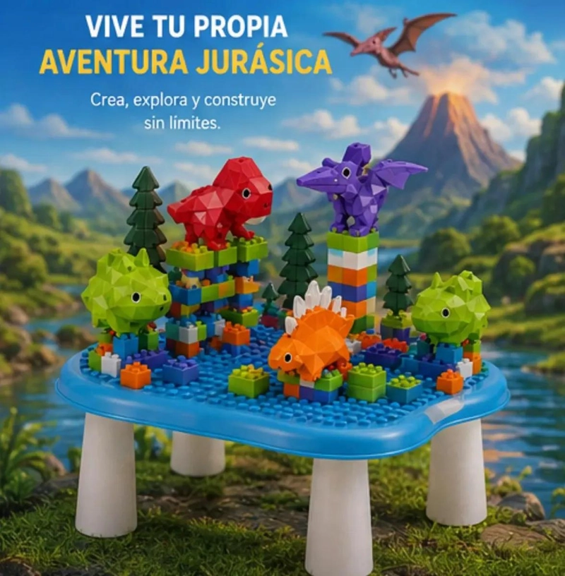 MESA DIDACTICA DE CONSTRUCCION DE DINOSAURIOS CON 65 PIEZAS - 3