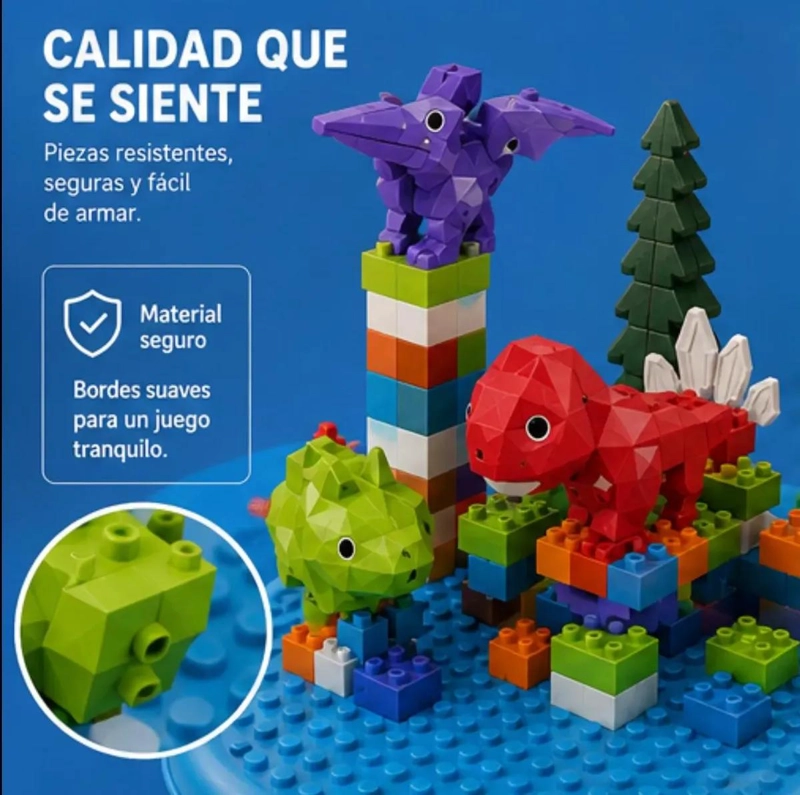 MESA DIDACTICA DE CONSTRUCCION DE DINOSAURIOS CON 65 PIEZAS - 5