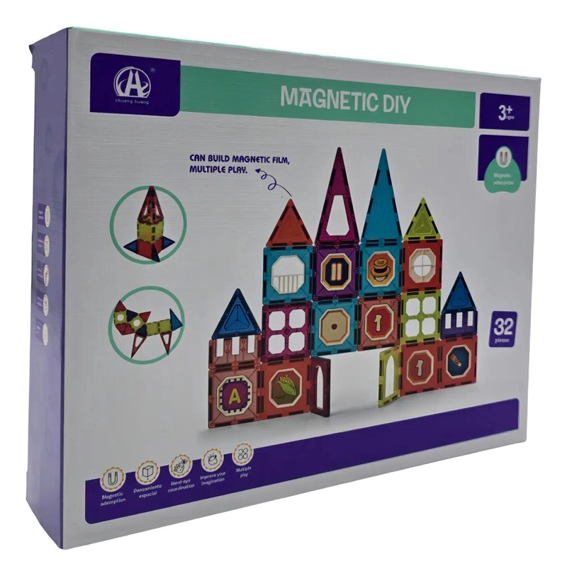 SET DE CONSTRUCCION MAGNE TICO DE 32 PIEZAS PARA NIÑOS - 1