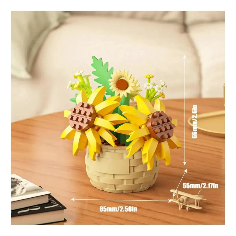 JUEGO DE BLOQUES DE CONSTRUCCION DE FLORES EN MACETA - 2