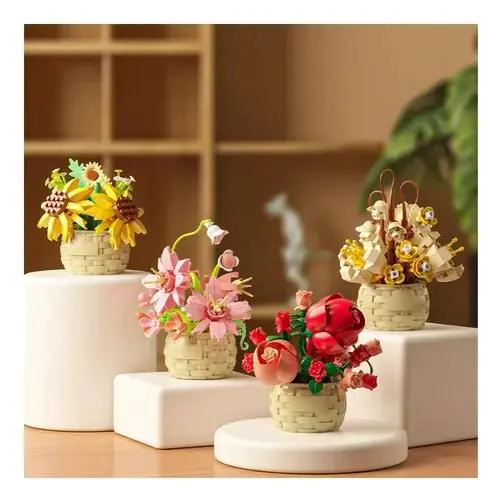 JUEGO DE BLOQUES DE CONSTRUCCION DE FLORES EN MACETA - 3