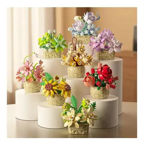 JUEGO DE BLOQUES DE CONSTRUCCION DE FLORES EN MACETA - 6