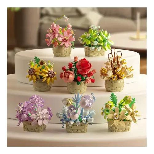 JUEGO DE BLOQUES DE CONSTRUCCION DE FLORES EN MACETA - 7