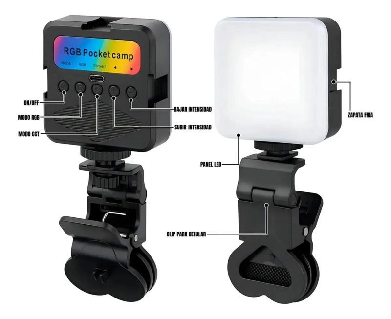 LAMPARA PORTATIL RECARGABLE RGB PARA ILUMINACION - 3