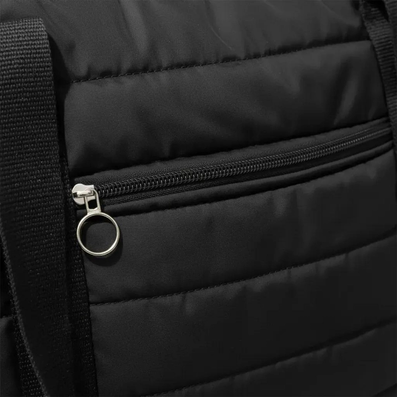BOLSO ACOLCHADO NEGRO MULTI BOLSILLOS PARA MUJER - 7