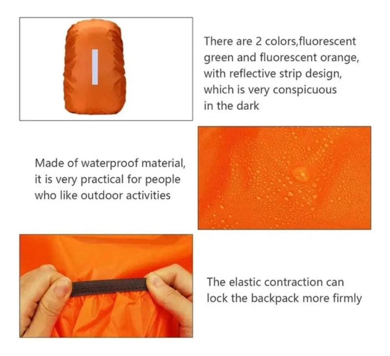 CUBRE MOCHILA IMPERMEABLE REFLECTANTE PARA 80 LITROS - 4