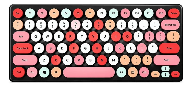 COMBO DE TECLADO Y MOUSE INALAMBRICOS COLORIDO PARA ESTUDIO - 1