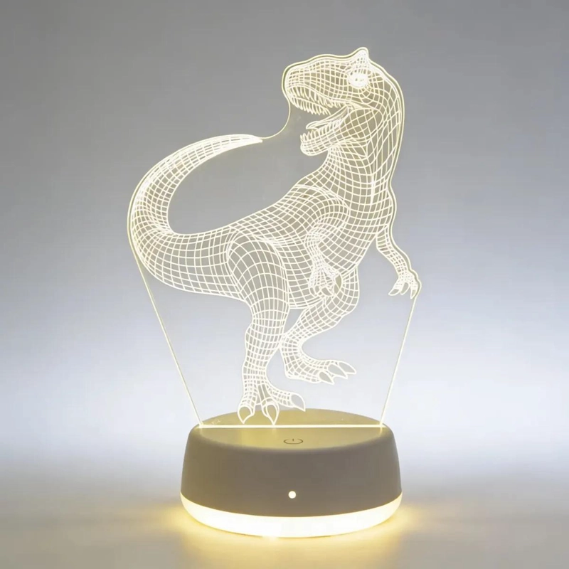 LAMPARA 3D DE DINOSAURIO T-REX PARA DECORACION Y LUZ LED - 1