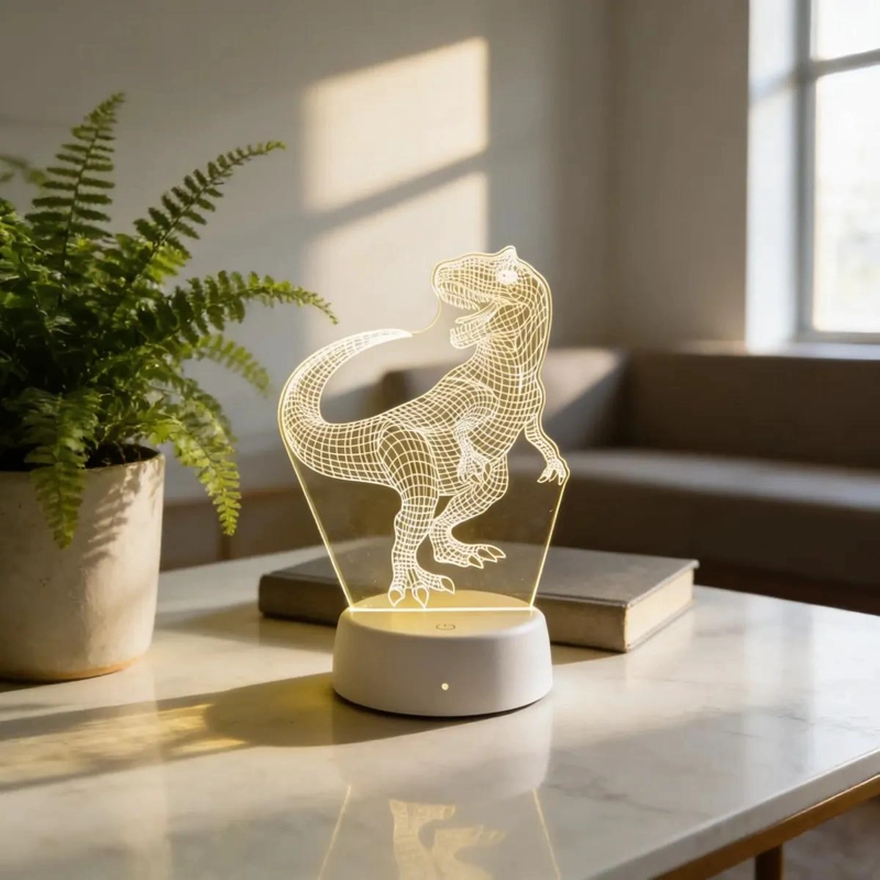 LAMPARA 3D DE DINOSAURIO T-REX PARA DECORACION Y LUZ LED - 6