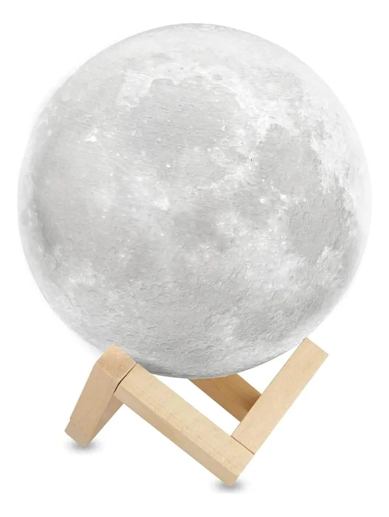 LAMPARA DE LUNA 3D RECARGABLE CON CONTROL TACTIL Y SOPORTE - 1