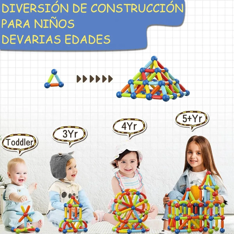 BLOQUES MAGNE TICOS DE CONSTRUCCION PARA NIÑOS 36 PIEZAS - 3
