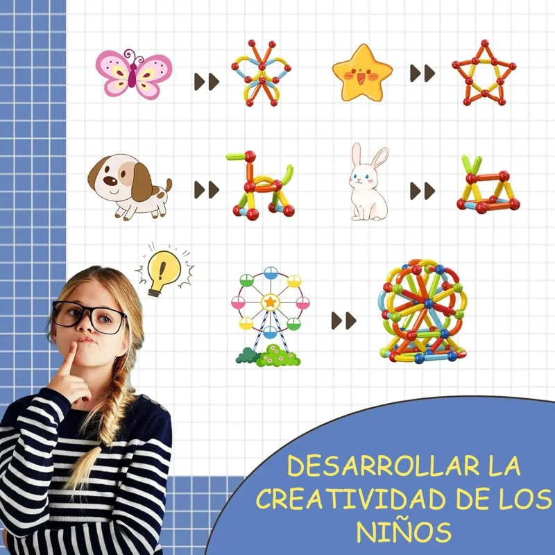 BLOQUES MAGNE TICOS DE CONSTRUCCION PARA NIÑOS 36 PIEZAS - 4