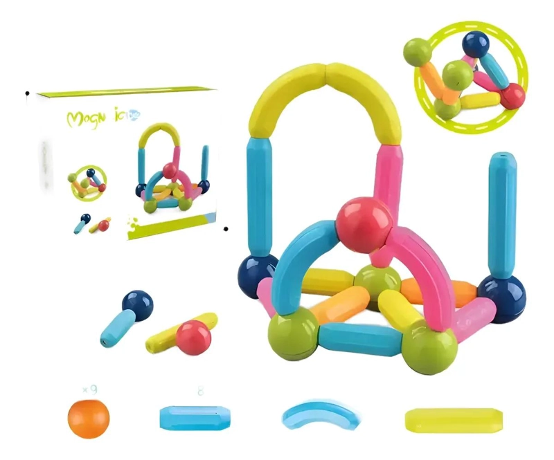 BLOQUES MAGNE TICOS DE CONSTRUCCION PARA NIÑOS 25 PIEZAS - 1
