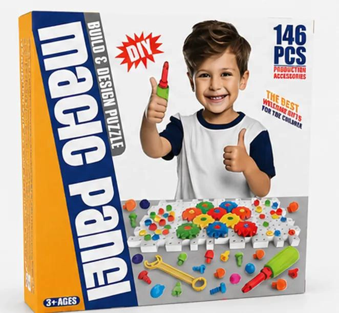 JUEGO DIDACTICO DE CONSTRUCCION CON ENGRANAJES Y PIEZAS DE COLORES - 1