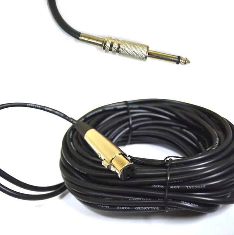 CABLE PROFESIONAL PARA MICROFONO DE 6 METROS CON CONECTORES - 2