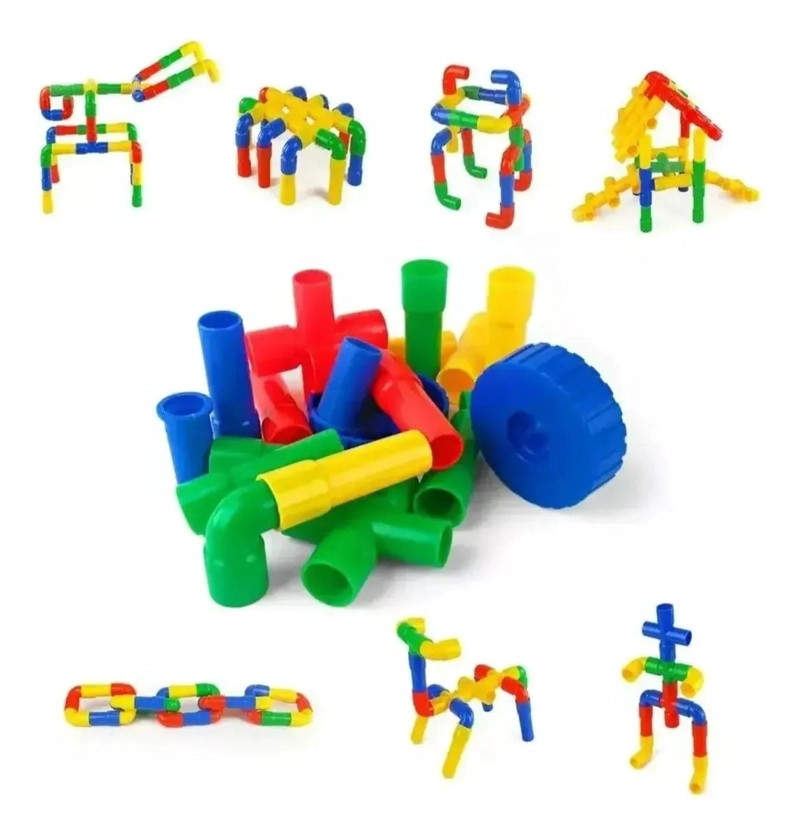 JUEGO DE CONSTRUCCION DIDACTICO CON TUBOS PARA NIÑOS - 2
