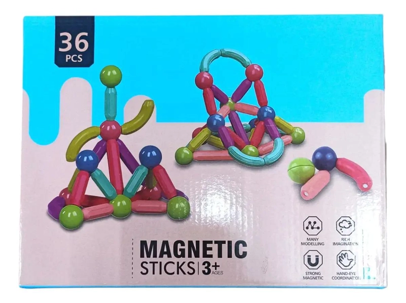 JUEGO DIDACTICO DE CONSTRUCCION MAGNE TICA 36 PIEZAS PARA NIÑOS - 2