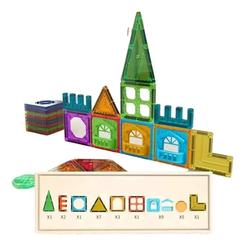JUEGO DE BLOQUES MAGNE TICOS DE CONSTRUCCION 30 PIEZAS - 1