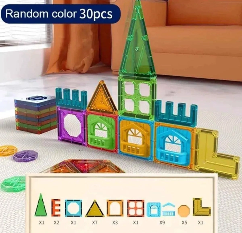 JUEGO DE BLOQUES MAGNE TICOS DE CONSTRUCCION 30 PIEZAS - 2