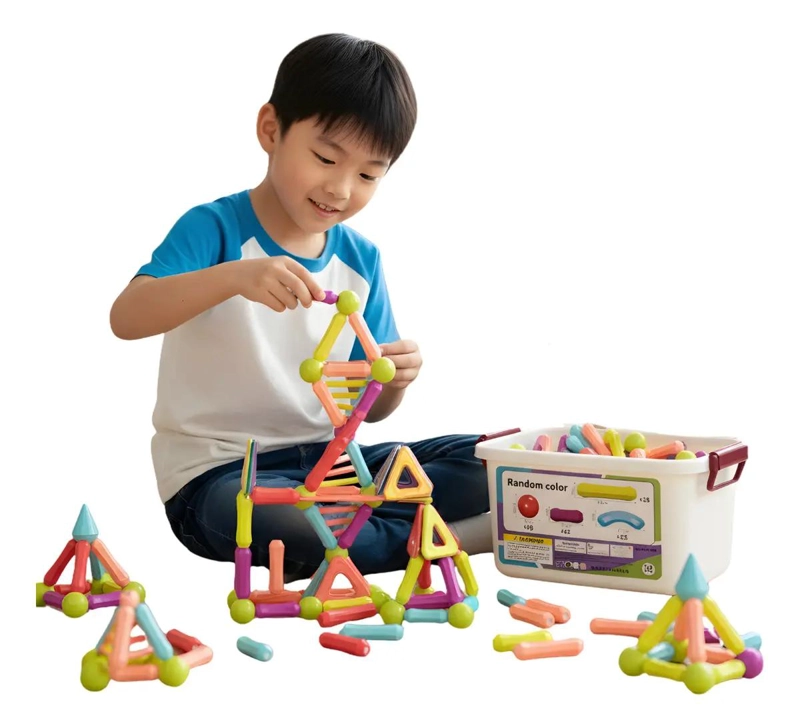 SET DE BLOQUES MAGNE TICOS DE 128 PIEZAS PARA NIÑOS - 1