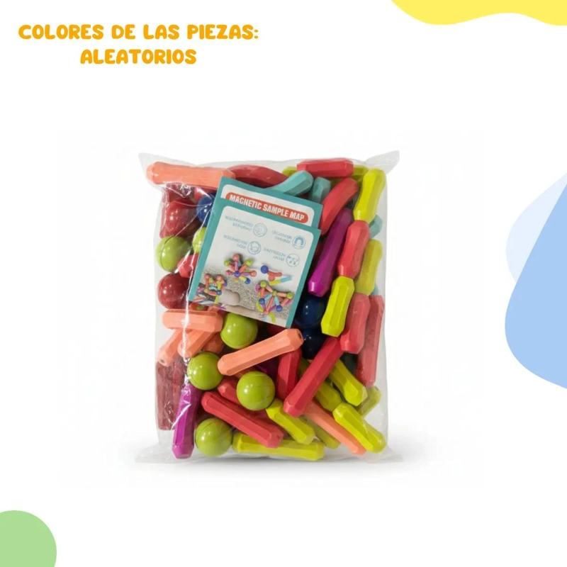 SET DE BLOQUES MAGNE TICOS DE 128 PIEZAS PARA NIÑOS - 5