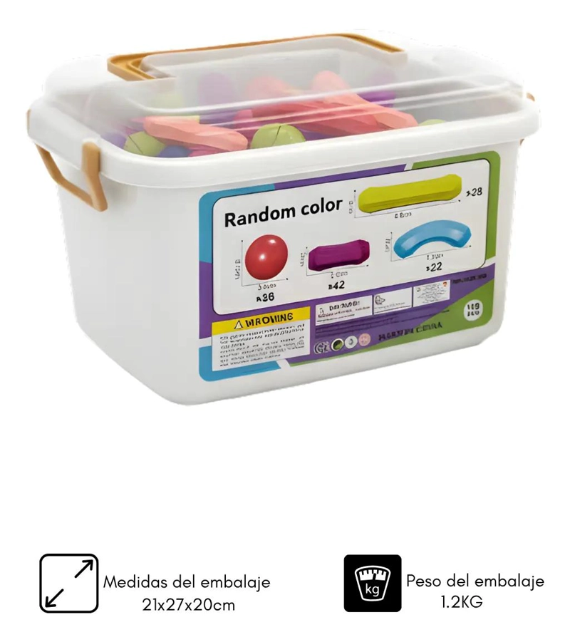 SET DE BLOQUES MAGNE TICOS DE 128 PIEZAS PARA NIÑOS - 6