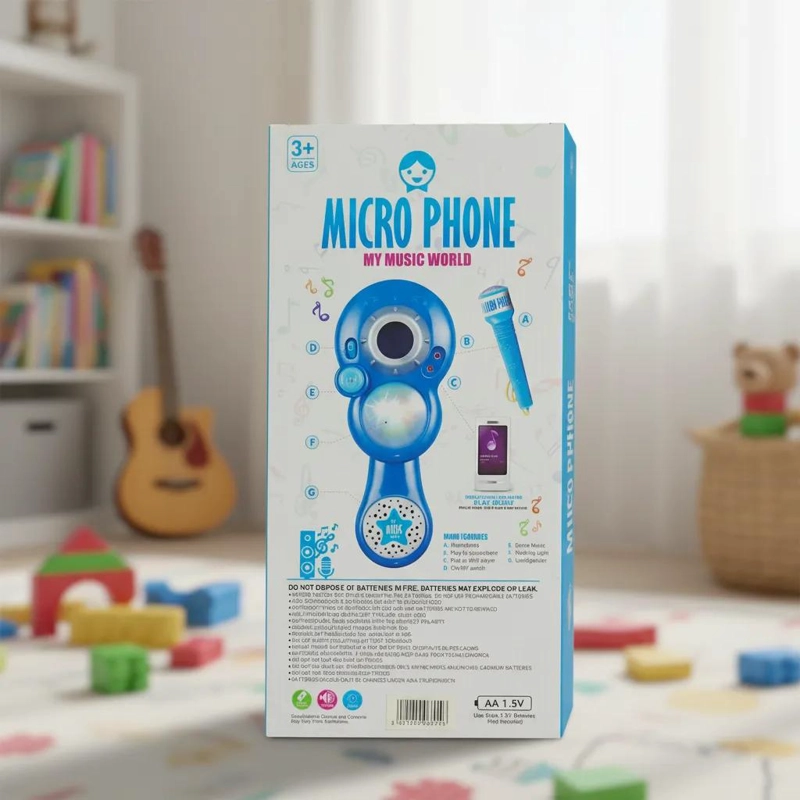 MICROFONO INFANTIL MUSICAL CON LUCES Y SONIDO PARA NIÑOS - 1