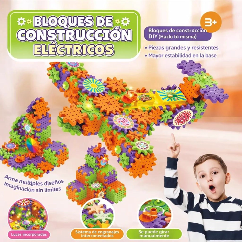 BLOQUES DE CONSTRUCCION ELE CTRICOS CON ENGRANAJES 80 PIEZAS - 5