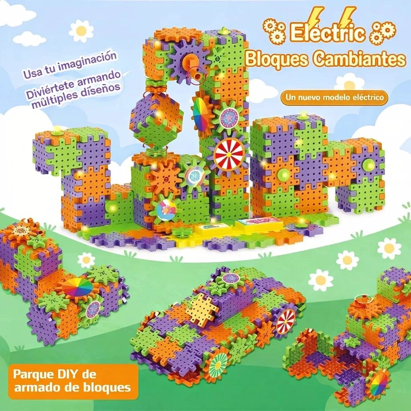 BLOQUES DE CONSTRUCCION ELE CTRICOS CON ENGRANAJES 80 PIEZAS - 6