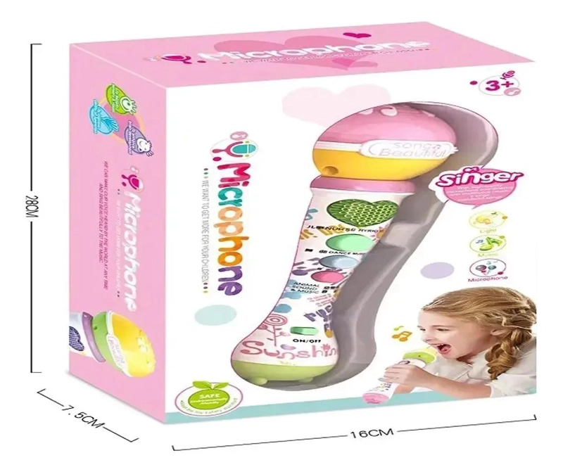 MICROFONO KARAOKE INFANTIL CON CANCIONES Y LUCES COLORIDAS - 6