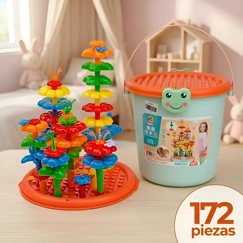 BALDE DE BLOQUES DE CONSTRUCCION 172 PIEZAS PARA NIÑOS - 1