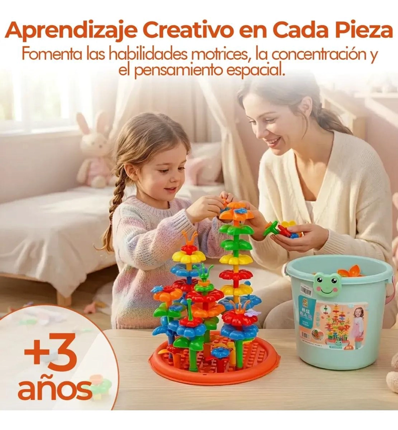 BALDE DE BLOQUES DE CONSTRUCCION 172 PIEZAS PARA NIÑOS - 3