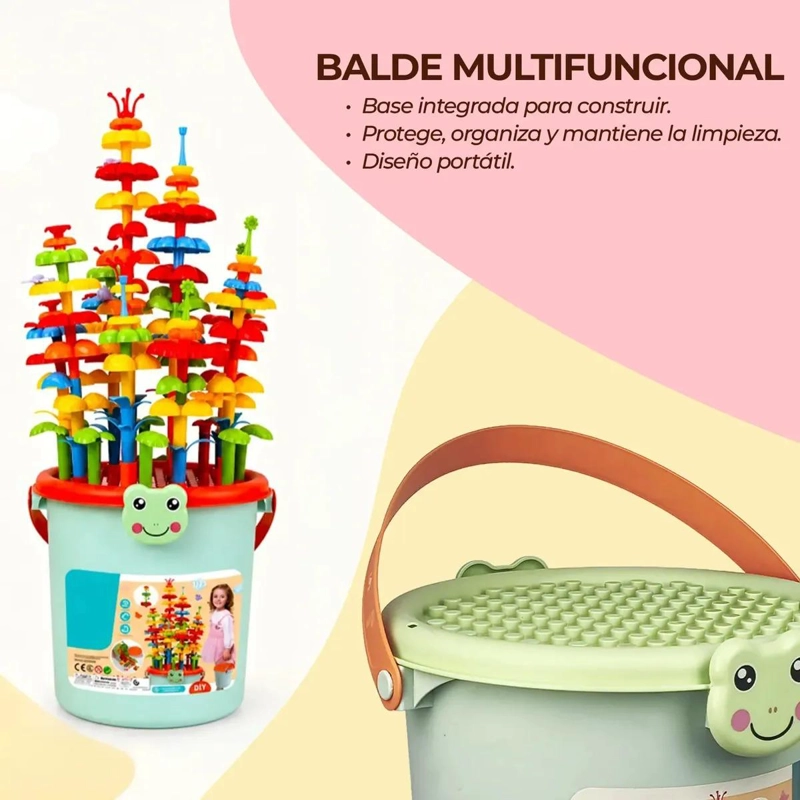 BALDE DE BLOQUES DE CONSTRUCCION 172 PIEZAS PARA NIÑOS - 5