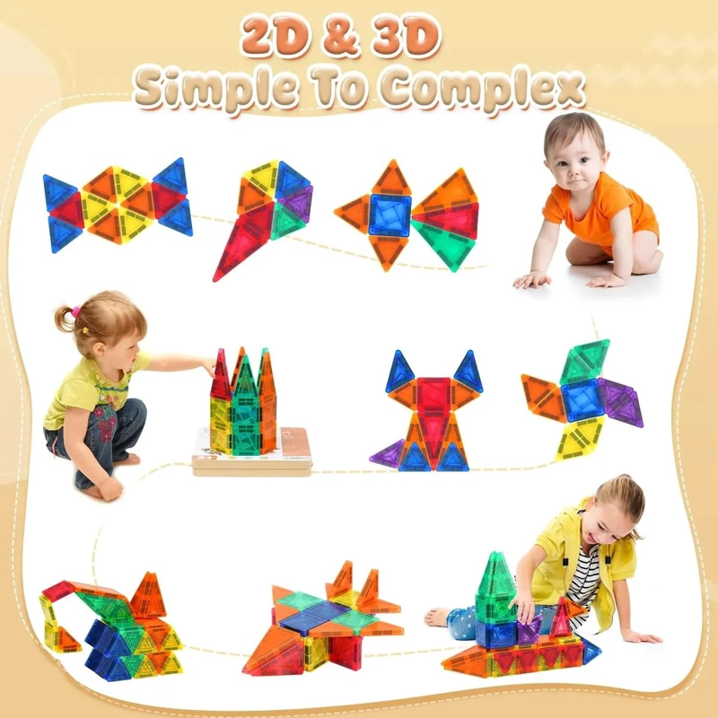 BLOQUES MAGNE TICOS DE CONSTRUCCION 60 PIEZAS PARA NIÑOS - 1