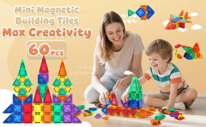 BLOQUES MAGNE TICOS DE CONSTRUCCION 60 PIEZAS PARA NIÑOS - 5