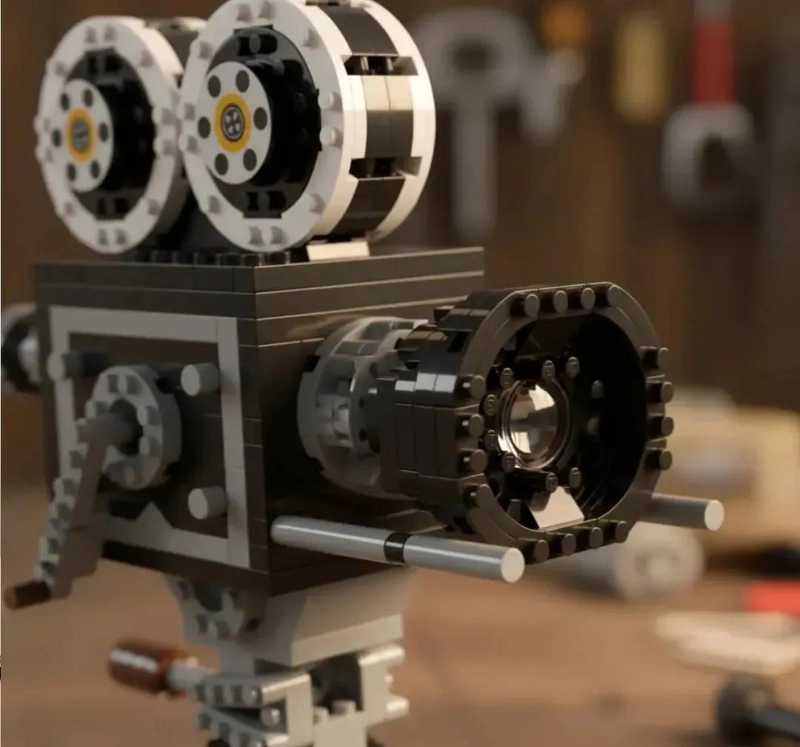 CAMARA DE CINE VINTAGE ARMABLE CON BLOQUES DE CONSTRUCCION 593 PZS - 4