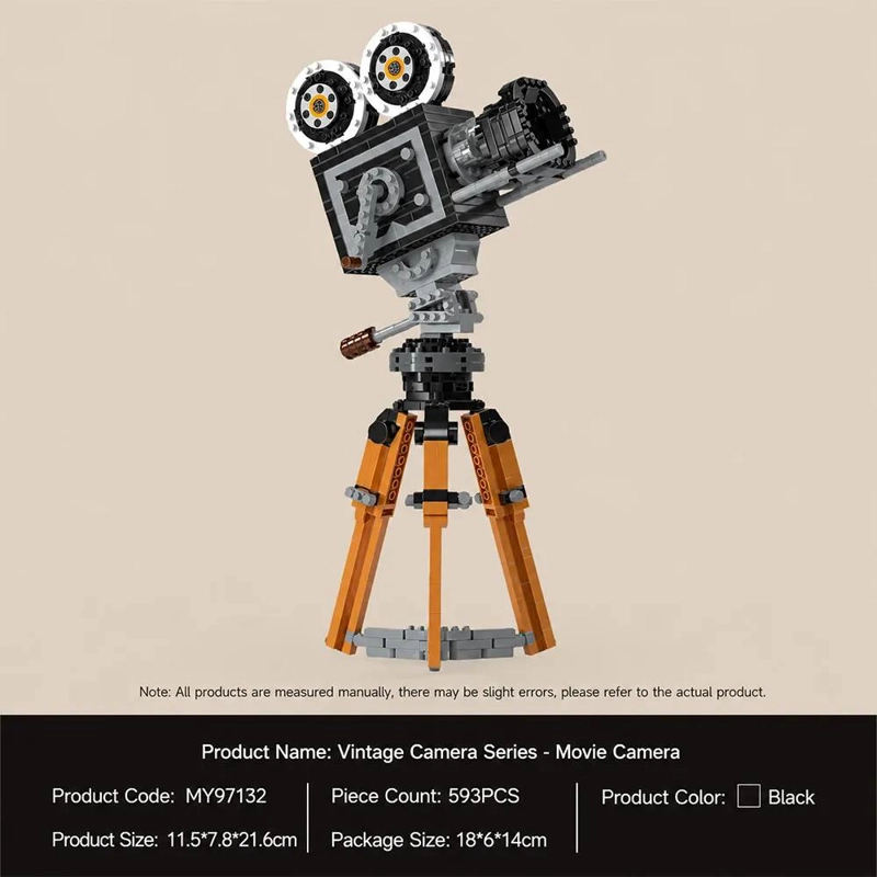 CAMARA DE CINE VINTAGE ARMABLE CON BLOQUES DE CONSTRUCCION 593 PZS - 6