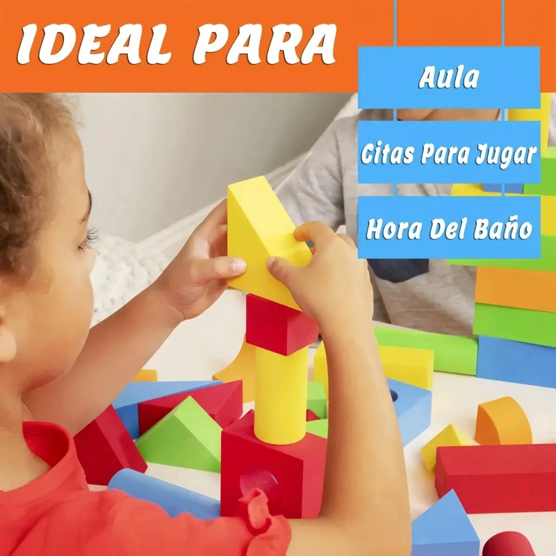 BLOQUES DE CONSTRUCCION DE ESPUMA EVA PARA NIÑOS 46 PIEZAS - 2
