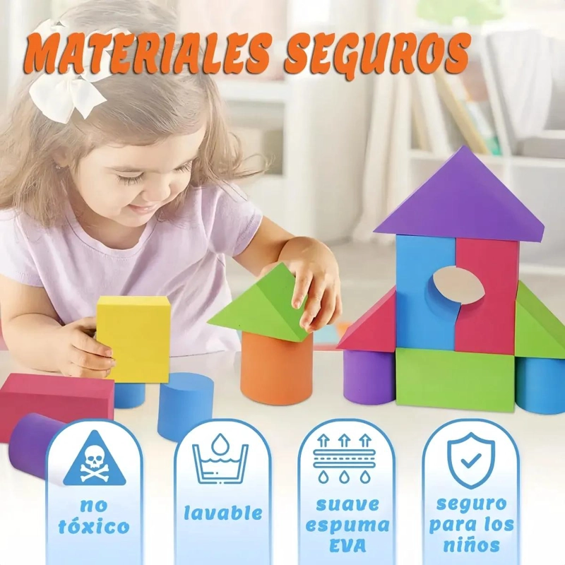 BLOQUES DE CONSTRUCCION DE ESPUMA EVA PARA NIÑOS 46 PIEZAS - 6