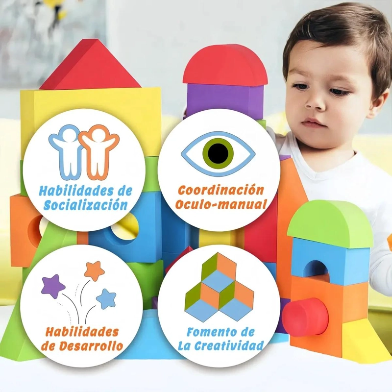 BLOQUES DE CONSTRUCCION DE ESPUMA EVA PARA NIÑOS 46 PIEZAS - 7