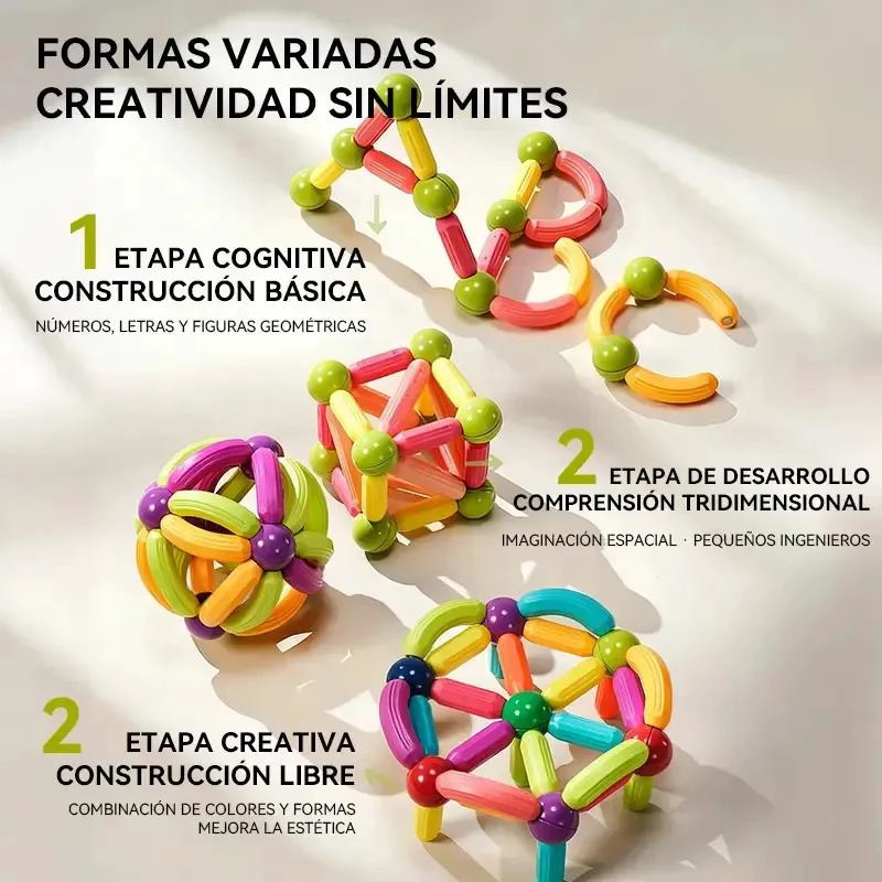 SET DE 40 BLOQUES MAGNE TICOS PARA CONSTRUCCION CREATIVA - 3
