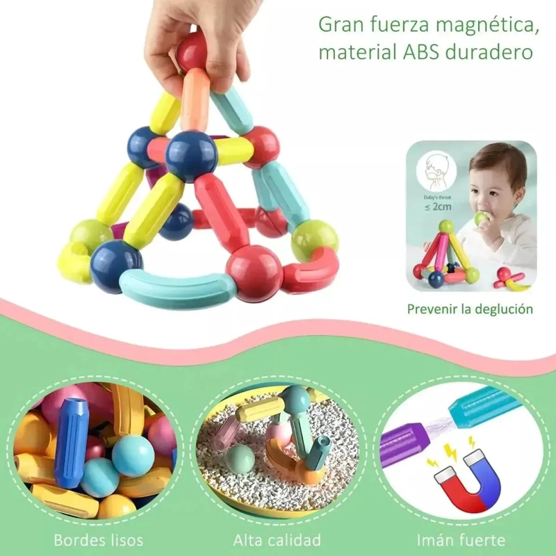 SET DE 40 BLOQUES MAGNE TICOS PARA CONSTRUCCION CREATIVA - 5