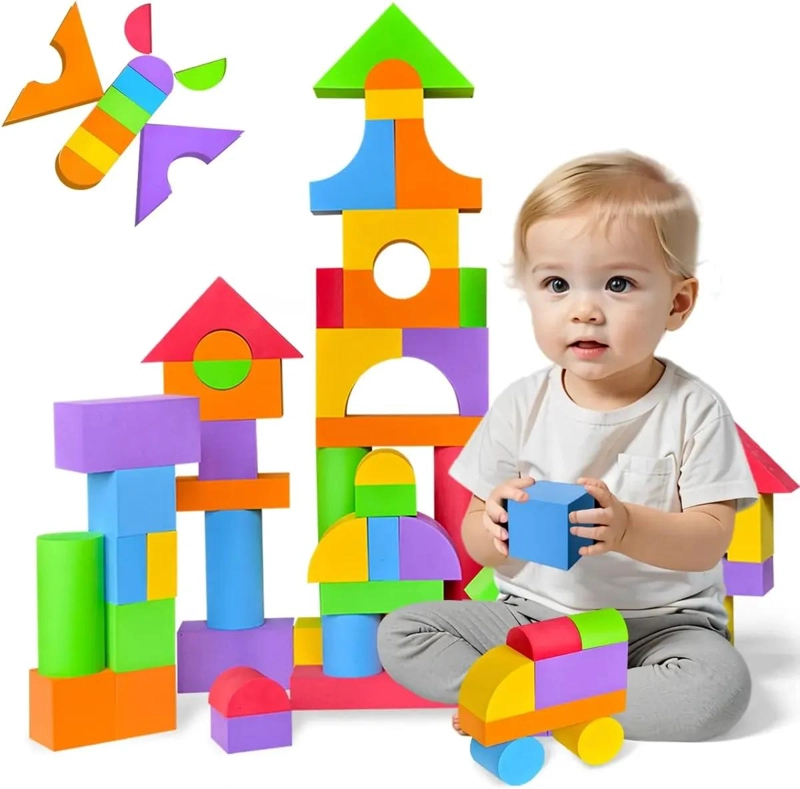 BLOQUES DE ESPUMA PARA CONSTRUCCION INFANTIL 46 PIEZAS - 1