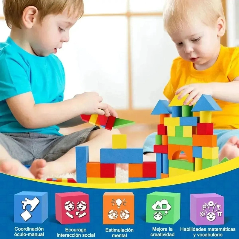 BLOQUES DE ESPUMA PARA CONSTRUCCION INFANTIL 46 PIEZAS - 4
