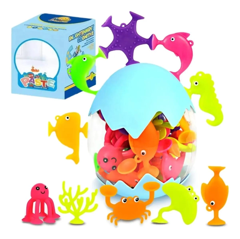 JUEGO DE VENTOSAS DE SILICONA PARA CONSTRUCCION INFANTIL - 2