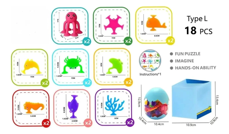 JUEGO DE VENTOSAS DE SILICONA PARA CONSTRUCCION INFANTIL - 7