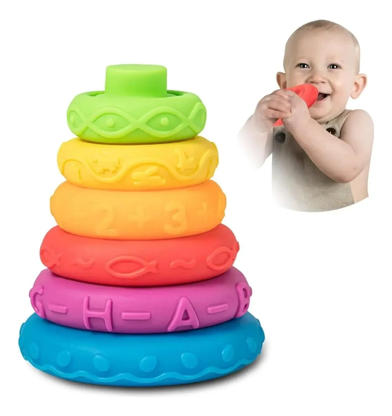 BLOQUES APILABLES DE SILICONA SUAVE PARA NIÑOS - 3