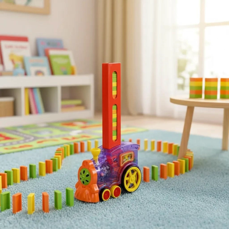 TREN DIDACTICO AUTOMATICO CON BLOQUES PARA NIÑOS - 2